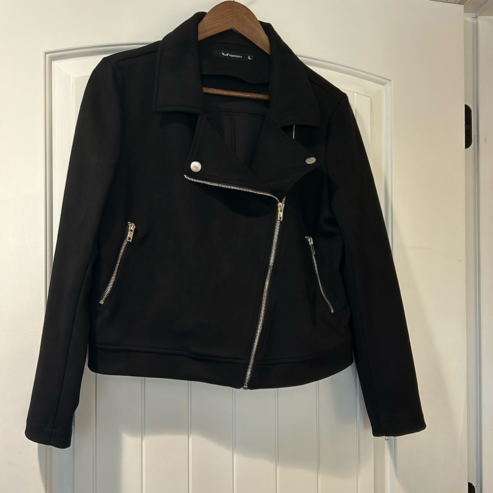 Apperloth A Black Moto Jacket - Picture 2 of 7